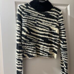 Black and White Zebra Print Women's Sweater